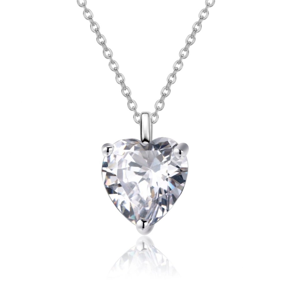 Natural White Quartz Heart Pendant.